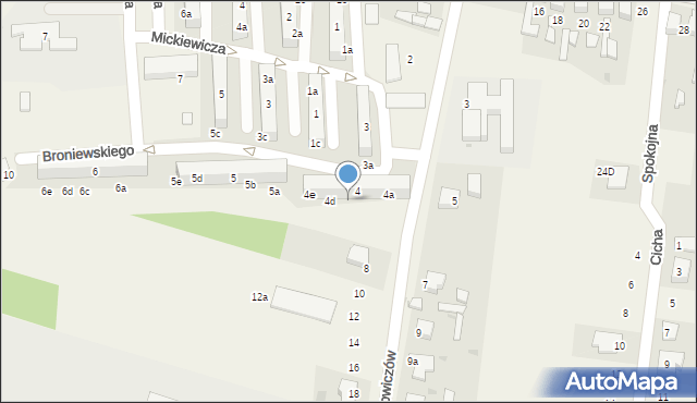 Rędziny, Broniewskiego Władysława, 4c, mapa Rędziny