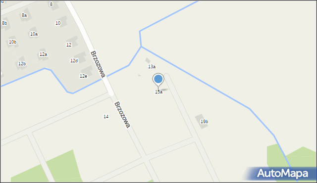 Regiel, Brzozowa, 15a, mapa Regiel