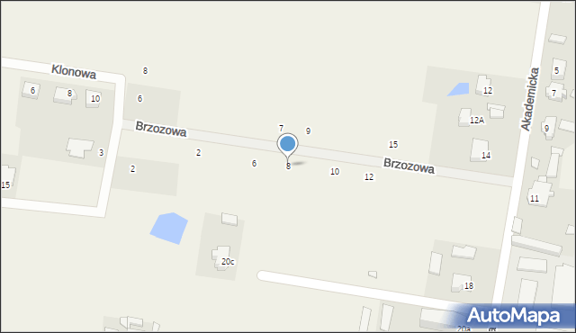 Rogów, Brzozowa, 8, mapa Rogów