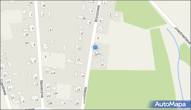 Rogowo, Brzozowa, 13, mapa Rogowo
