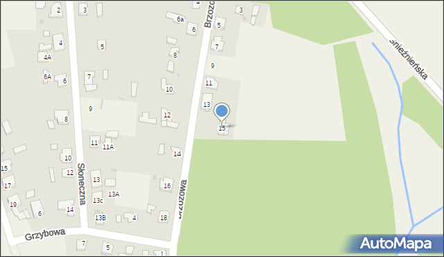 Rogowo, Brzozowa, 15, mapa Rogowo