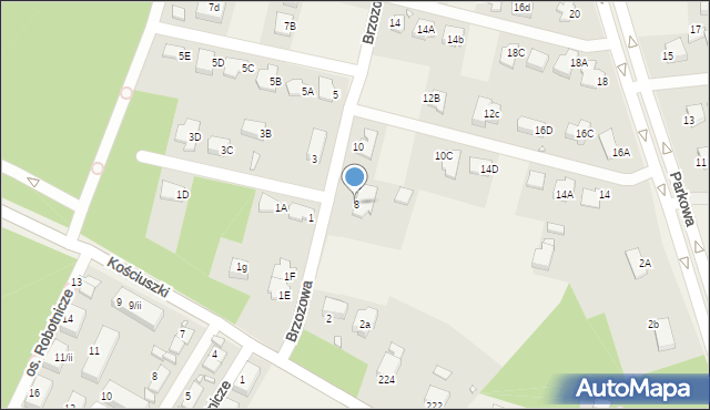 Rogoźnik, Brzozowa, 8, mapa Rogoźnik