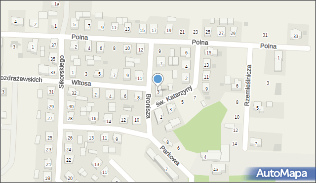 Rozdrażew, Bronisza, ks., 3, mapa Rozdrażew