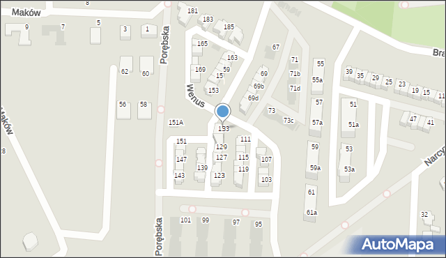 Ruda Śląska, Brańskiego Wiktora, 133, mapa Rudy Śląskiej