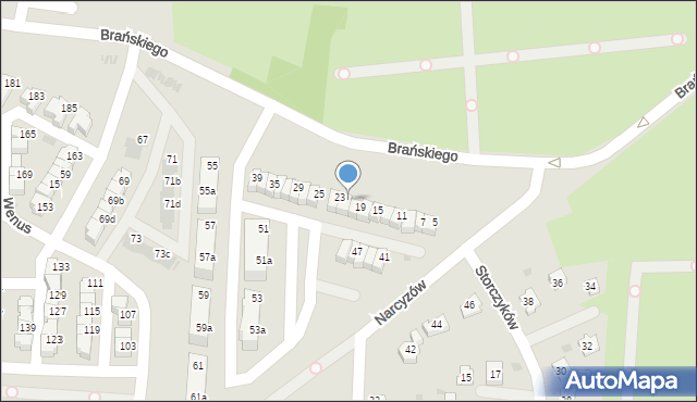 Ruda Śląska, Brańskiego Wiktora, 21, mapa Rudy Śląskiej