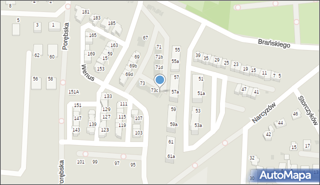 Ruda Śląska, Brańskiego Wiktora, 73d, mapa Rudy Śląskiej