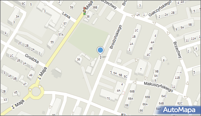 Ruda Śląska, Brodzińskiego Kazimierza, 2, mapa Rudy Śląskiej