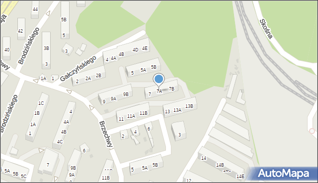Ruda Śląska, Brzechwy Jana, 7A, mapa Rudy Śląskiej