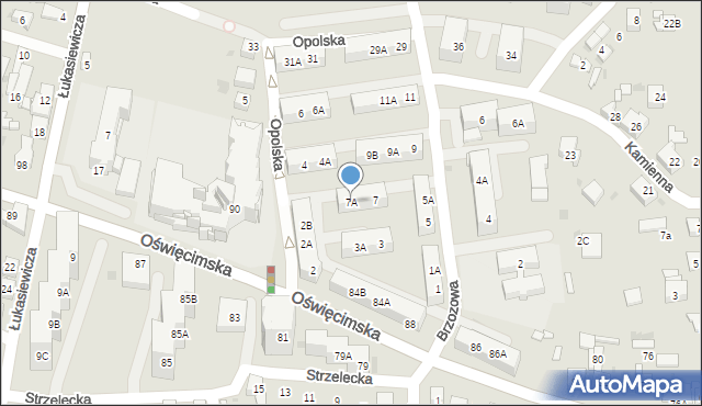 Ruda Śląska, Brzozowa, 7A, mapa Rudy Śląskiej