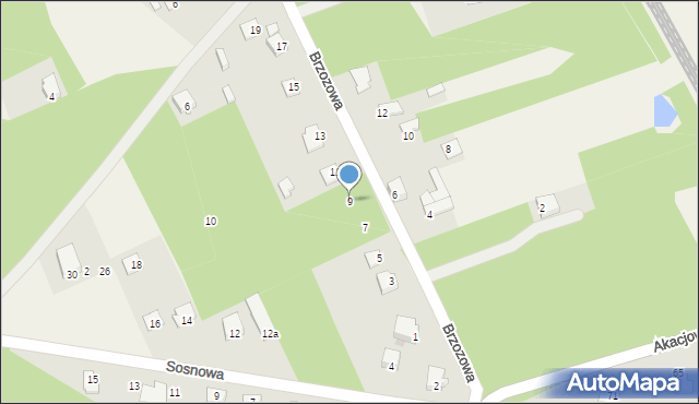 Ruda Talubska, Brzozowa, 9, mapa Ruda Talubska