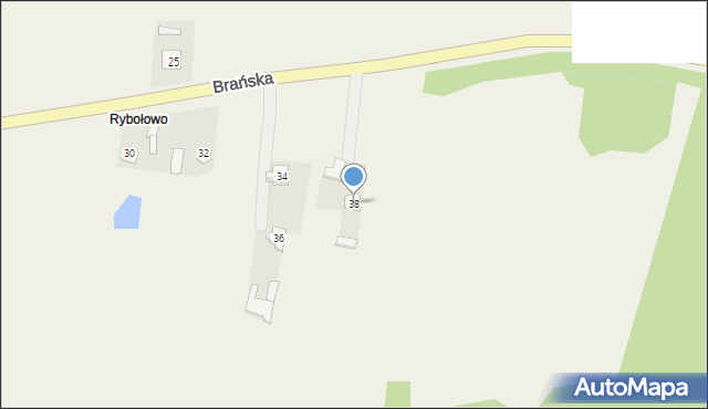 Rudka, Brańska, 38, mapa Rudka