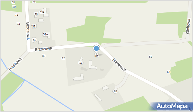 Rudnik Wielki, Brzozowa, 86, mapa Rudnik Wielki