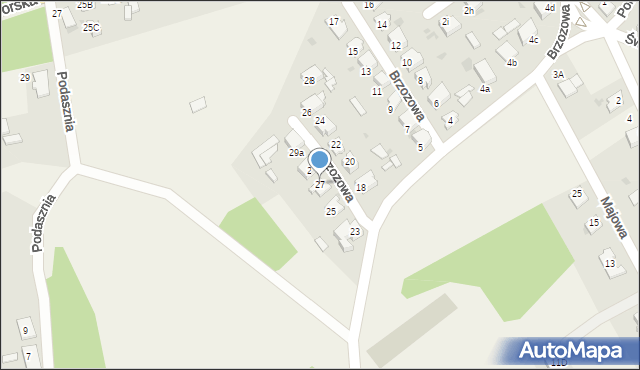 Rudy, Brzozowa, 27, mapa Rudy