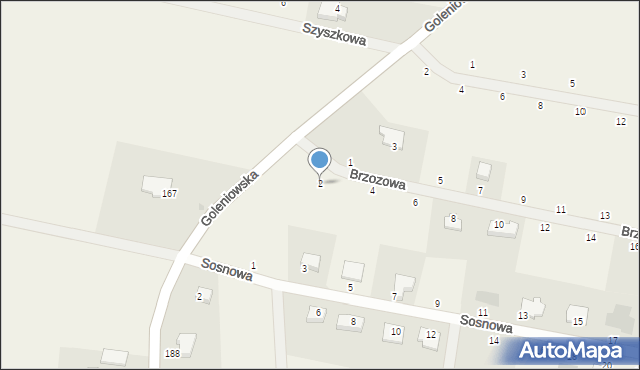 Rurzyca, Brzozowa, 2, mapa Rurzyca