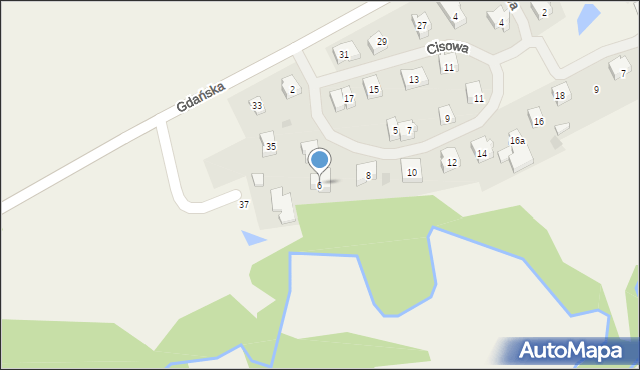 Rusocin, Brzozowa, 6, mapa Rusocin
