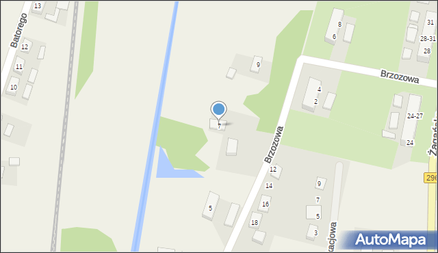 Ruszów, Brzozowa, 7, mapa Ruszów