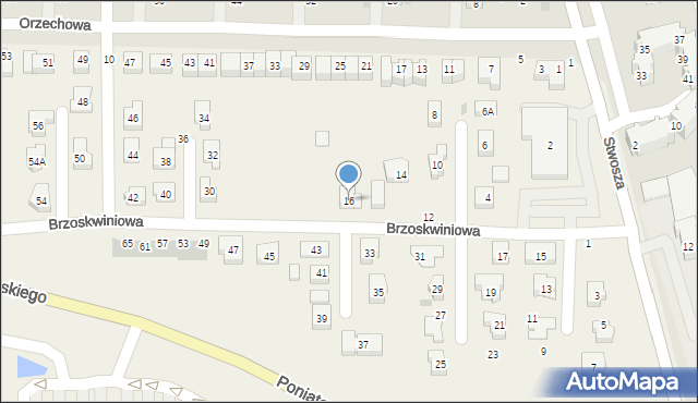 Ruszowice, Brzoskwiniowa, 16, mapa Ruszowice
