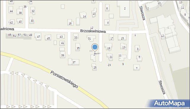 Ruszowice, Brzoskwiniowa, 27, mapa Ruszowice