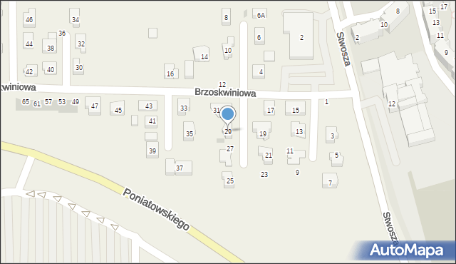 Ruszowice, Brzoskwiniowa, 29, mapa Ruszowice