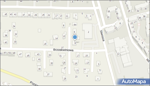 Ruszowice, Brzoskwiniowa, 4, mapa Ruszowice