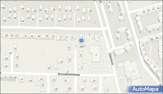 Ruszowice, Brzoskwiniowa, 6A, mapa Ruszowice