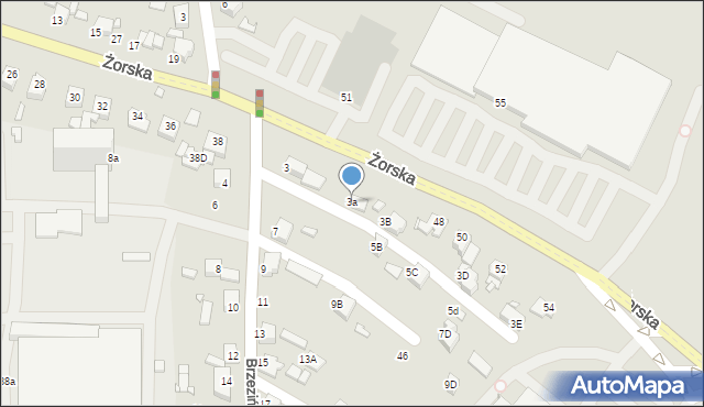 Rybnik, Brzezińska, 3a, mapa Rybnika