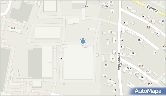 Rybnik, Brzezińska, 8c, mapa Rybnika