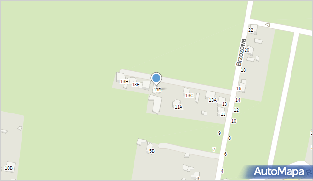 Rybnik, Brzozowa, 13D, mapa Rybnika