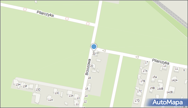 Rybnik, Brzozowa, 22, mapa Rybnika
