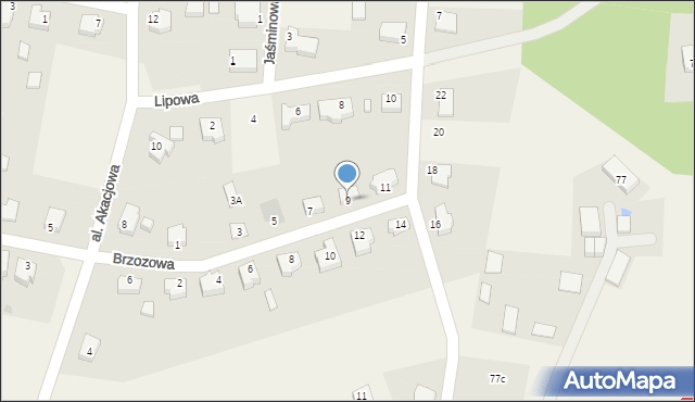 Rychnowy, Brzozowa, 9, mapa Rychnowy