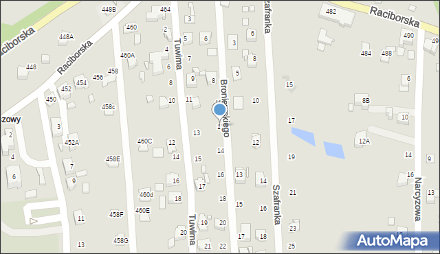 Rydułtowy, Broniewskiego Władysława, 12, mapa Rydułtowy