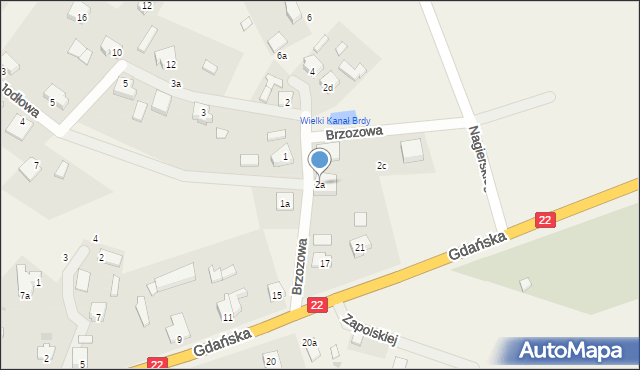 Rytel, Brzozowa, 2a, mapa Rytel