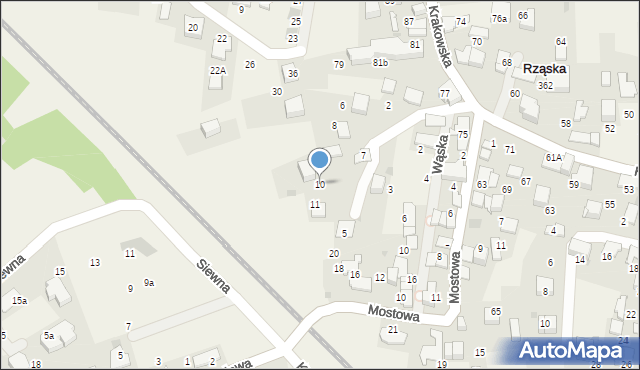 Rząska, Brzegowa, 10, mapa Rząska