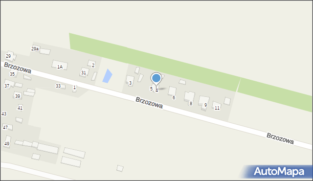 Rzeczyca, Brzozowa, 4, mapa Rzeczyca