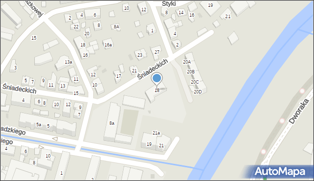 Rzeszów, Braci Śniadeckich Jana i Jędrzeja, 18, mapa Rzeszów