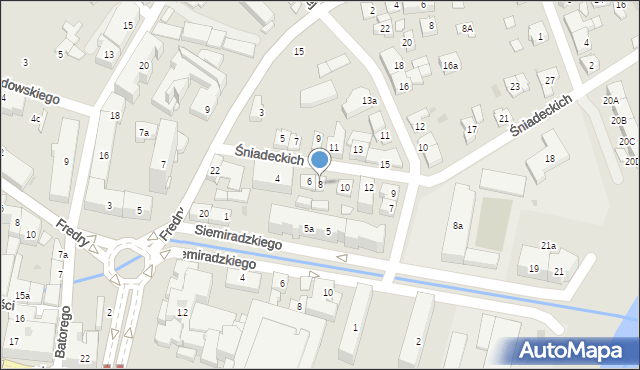 Rzeszów, Braci Śniadeckich Jana i Jędrzeja, 8, mapa Rzeszów