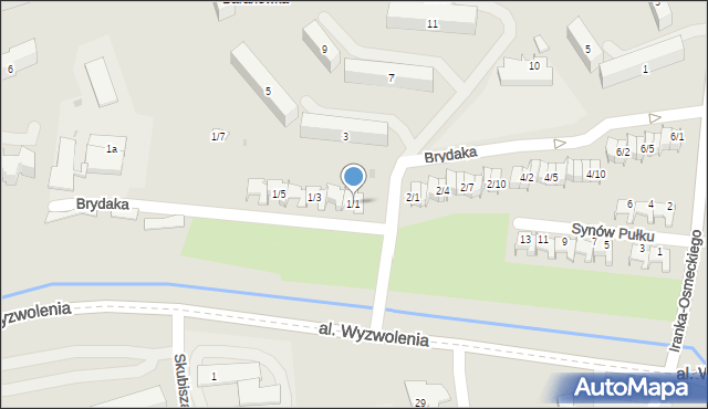 Rzeszów, Brydaka Edwarda, kpt., 1/1, mapa Rzeszów