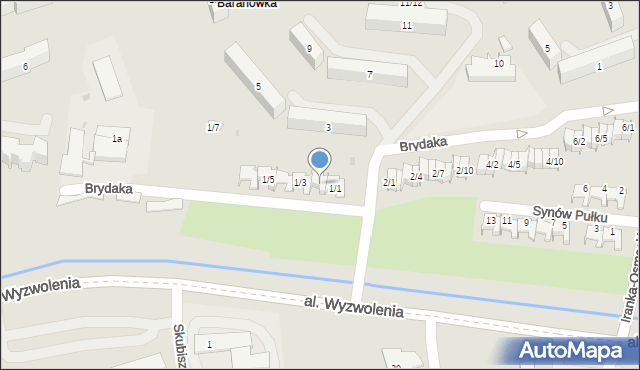Rzeszów, Brydaka Edwarda, kpt., 1/2, mapa Rzeszów