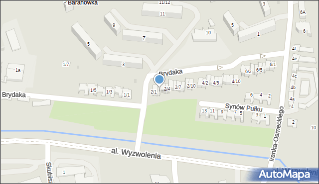 Rzeszów, Brydaka Edwarda, kpt., 2/2, mapa Rzeszów