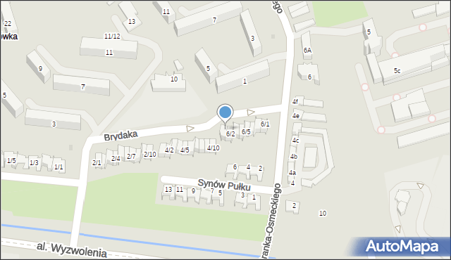 Rzeszów, Brydaka Edwarda, kpt., 6/8, mapa Rzeszów