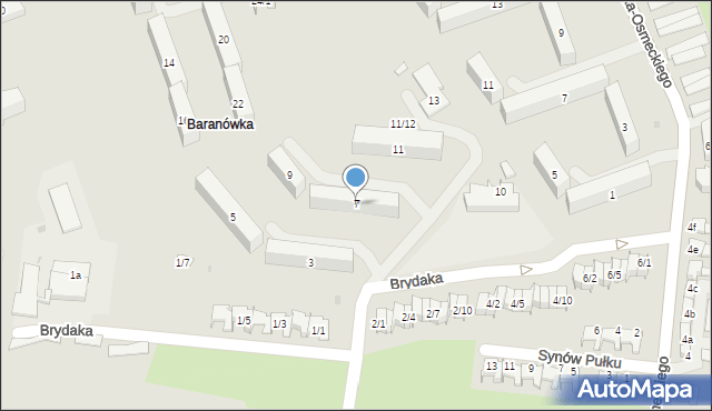 Rzeszów, Brydaka Edwarda, kpt., 7, mapa Rzeszów