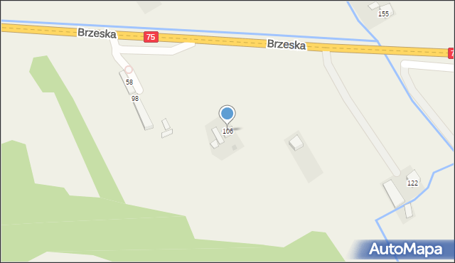 Rzezawa, Brzeska, 106, mapa Rzezawa