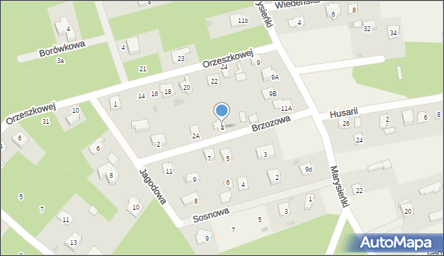 Sade Budy, Brzozowa, 4, mapa Sade Budy