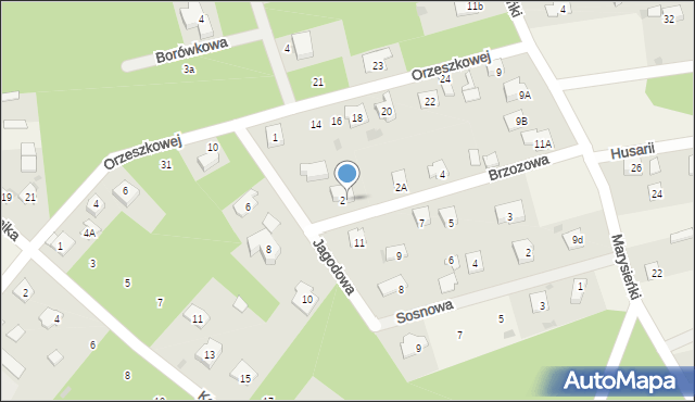 Sade Budy, Brzozowa, 8, mapa Sade Budy