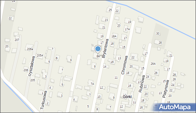 Sadków, Brylantowa, 9A, mapa Sadków