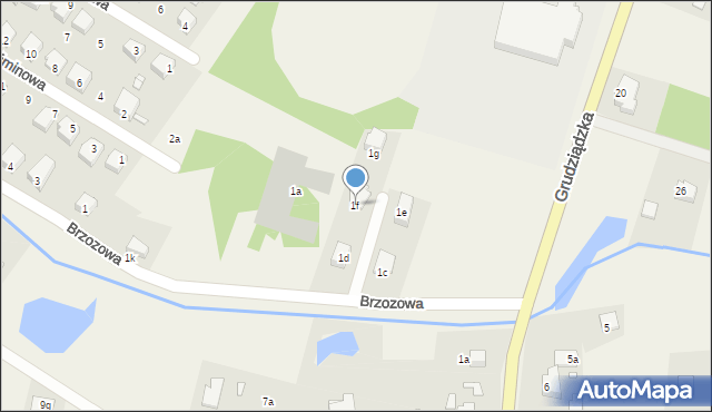 Sadlinki, Brzozowa, 1f, mapa Sadlinki