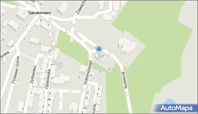 Sandomierz, Browarna, 2, mapa Sandomierza