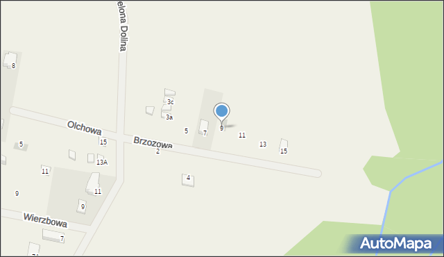 Sasino, Brzozowa, 9, mapa Sasino