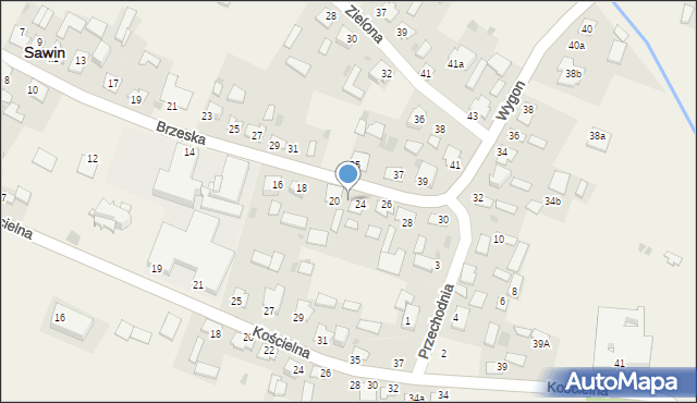 Sawin, Brzeska, 22, mapa Sawin