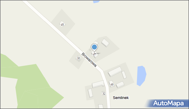 Semlin, Browarowa, 47, mapa Semlin